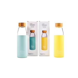 BBO BOROSILICATO CON SILICONA Y TAPON DE BAMBU 500 ml.
